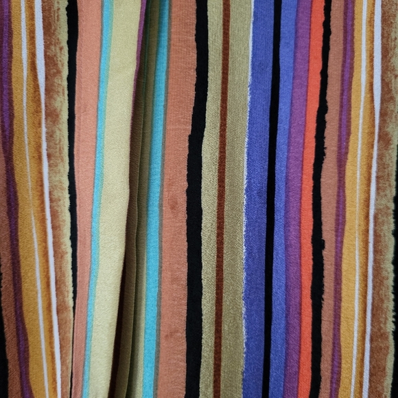 Vintage Tess 100% Silk Multi-colored Striped Long Sleeve Shirt Size S - Picture 14 of 16
